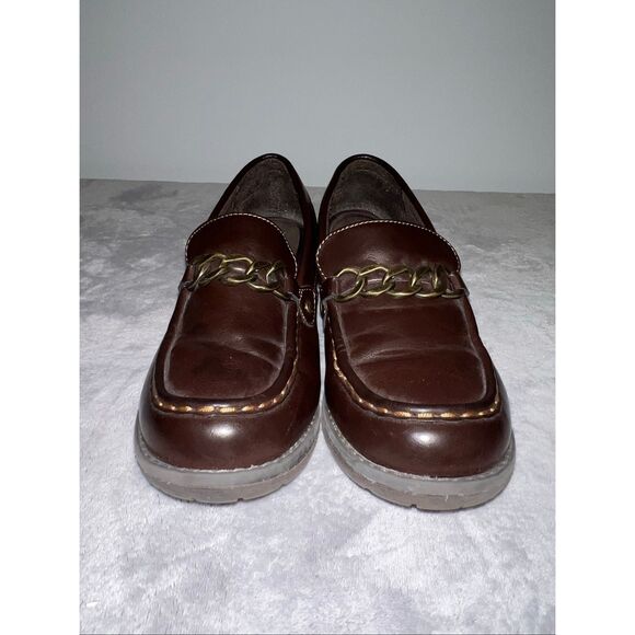 women’s Y2K chunky Leather Block Heel Loafers 10 - Picture 2 of 9